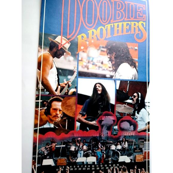 Doobie Brothers Band Wall Poster Original 1975 Classic Rock Music UNUSED 22" NOS - Picture 2 of 4